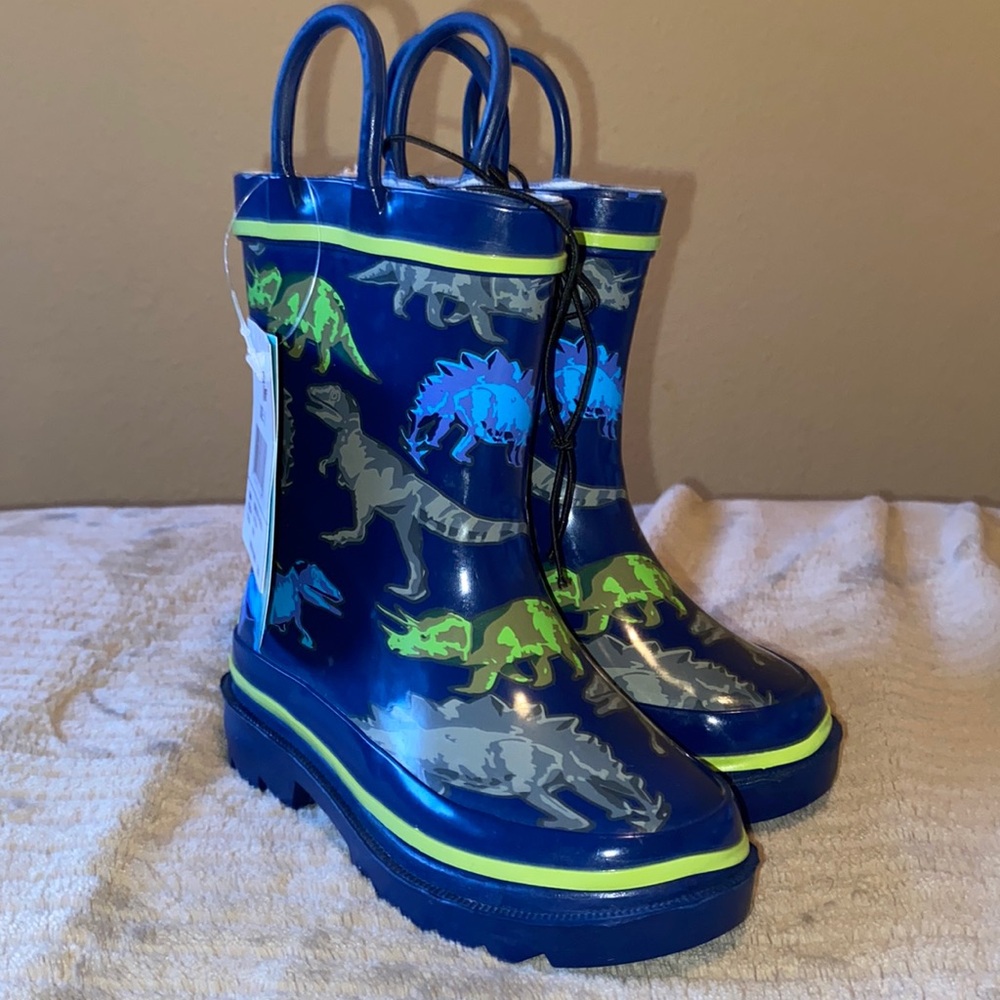 Kids dinosaur rain boots